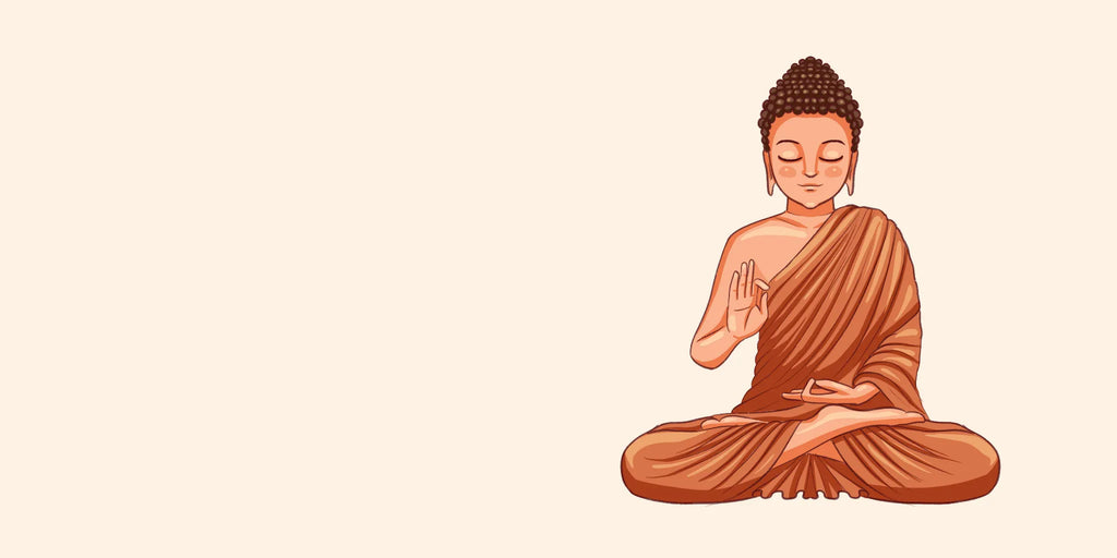 Illustrazione di Buddha,emblema di saggezza, compassione e risveglio interiore.