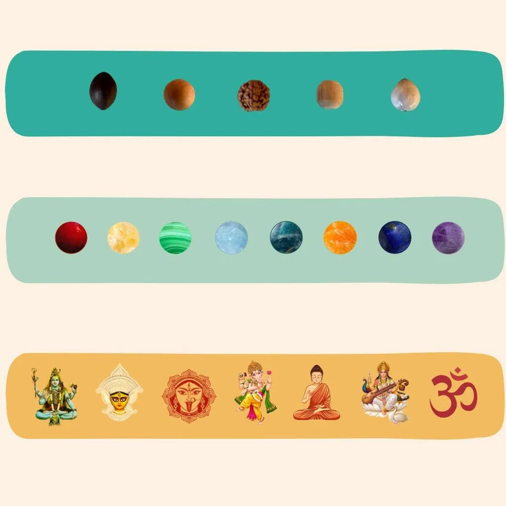 Componenti di una japamala – pietre, semi e simboli – Umadevi.