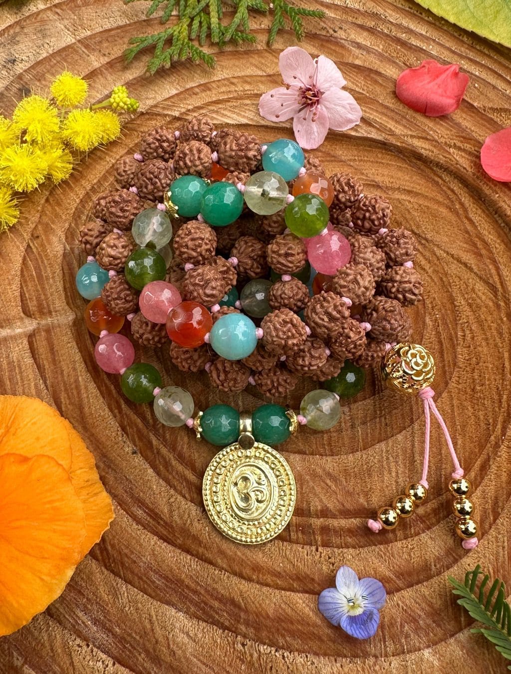 Rudraksha Mala Con Pendente - Collana Da Preghiera 108 Perle, Legno Rudraksha, Lunghezza 80cm - Foto 14