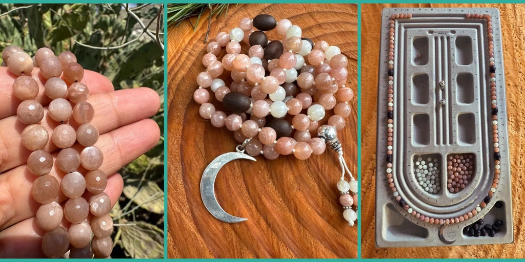 Japamala personalizzata Umadevi – pietre, semi e simboli da scegliere seguendo il tuo cuore