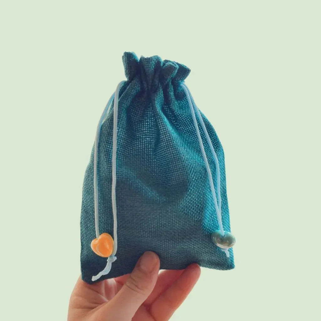 Sacchetto Umadevi per Japamala con cuori in ceramica – cura e protezione