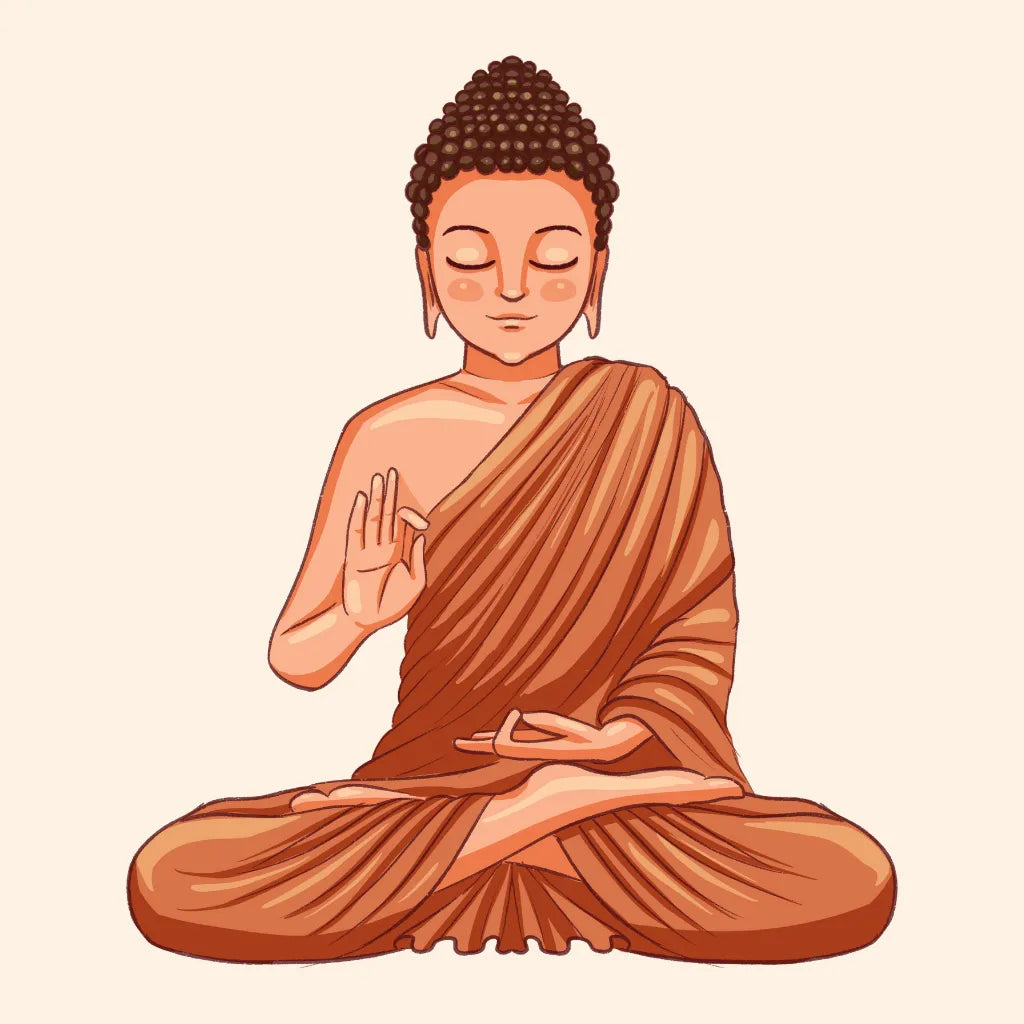 Illustrazione di Buddha,emblema di saggezza, compassione e risveglio interiore.