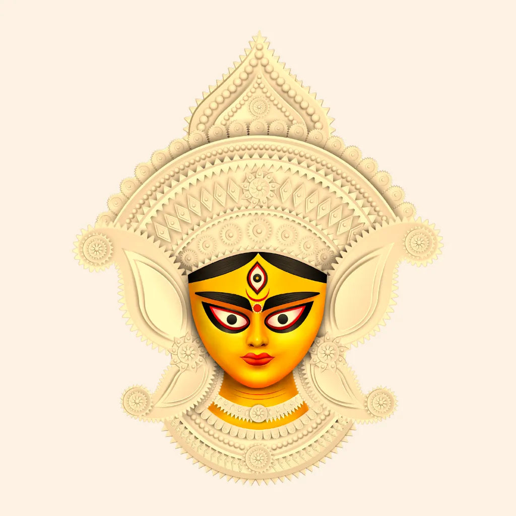 Immagine di Durgā, dea del coraggio, della forza e della protezione divina.