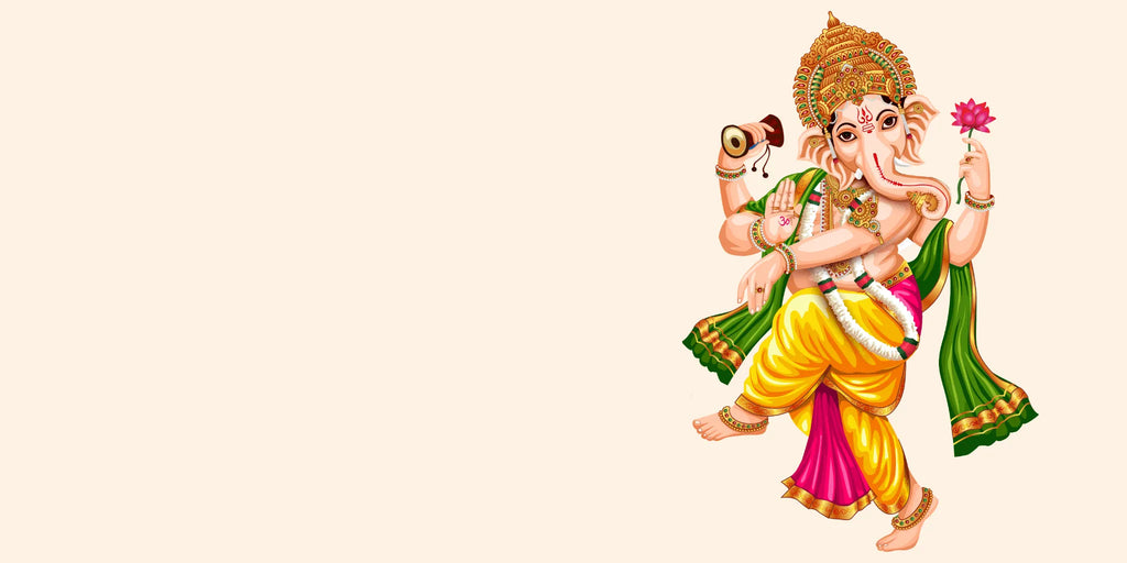 Illustrazione di Gaṇeśa, simbolo di saggezza, prosperità e protezione.