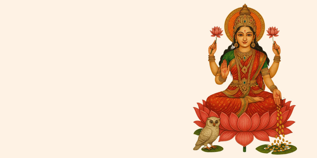 Rappresentazione di Lakṣmī, dea della grazia, dell’abbondanza e della bellezza.