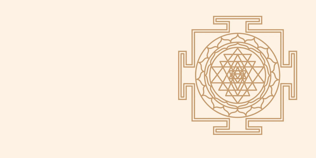 Simbolo del Śrīyantra, diagramma sacro di energia, abbondanza e armonia cosmica.